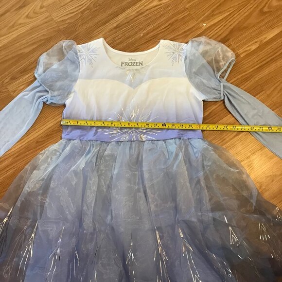 Disney Frozen Princess Elsa Dress Size 2X Blue Silver Snowflake Halloween - Picture 8 of 9